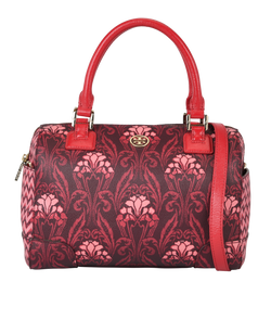 Floral Print Duffle Bag, Canvas, Red, HFA031 05-13, DB/S, 1*